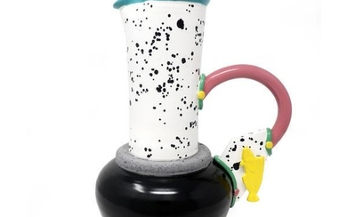 1980s Hand-Painted Ceramic Pitcher