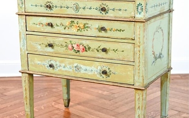 19TH C. PAINT DECORATED SMALL ITALIAN CHEST