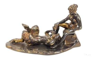 19th C. Bergman Erotic Austrian Bronze Group