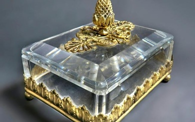 19th C. Bronze & Baccarat Crystal Candy Dish