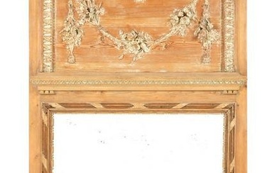 19th Century French Carved Trumeau Mirror