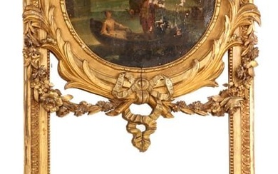 (19th c) FRENCH CARVED and GILT BALL ROOM MIRROR