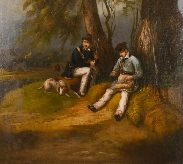 19th century continental school, A scene of two resting