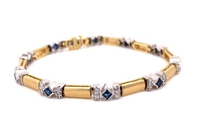 2 Tone 14k 80Õs Sapphire & Diamond BraceletÊ