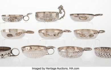 25063: A Group of Ten French and English Silver Tastevi