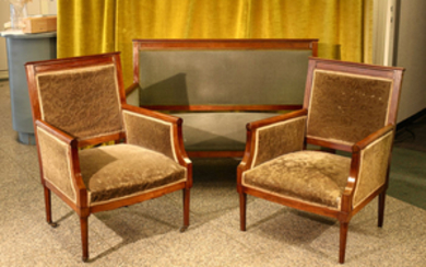 3-part salon furniture - Empire Style - Mahogany - Late 19th century