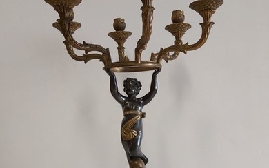 Candelabra - Empire - Bronze (gilt), Bronze (patinated), Marble - Early 19th century