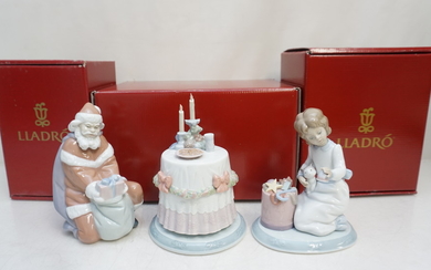 3 LLADRO CHRISTMAS COLLECTION PORCELAIN