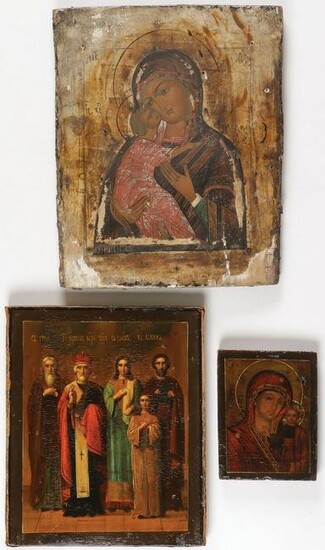 3 RUSSIAN ICONS, 18TH & 19TH C