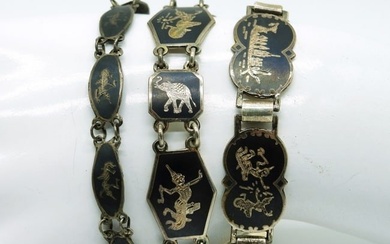 (3) Siam Sterling Bracelets