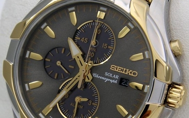 Seiko - Solar Chronograph Alarm "Gold Tone - Great Look " - "NO RESERVE PRICE"- - Men - 2011-present