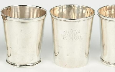 4 Coin Silver Julep Cups, incl. KY