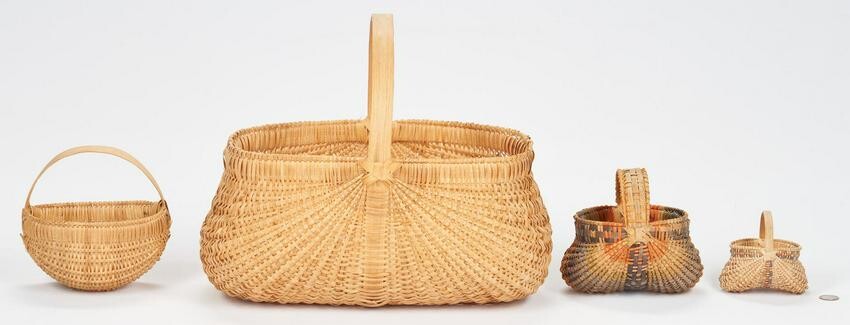 4 Contemporary Southern Split Oak Baskets