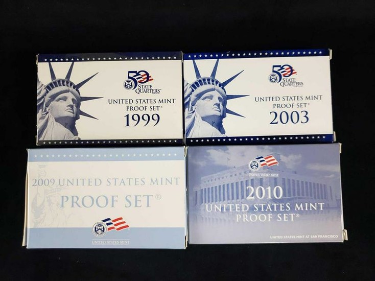 4 United States Mint Proof Sets 1999 2003 2009 2010 C