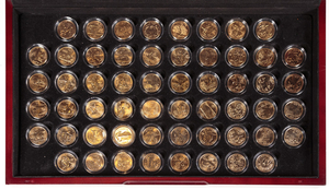 46 coin gold plated state quarter collection