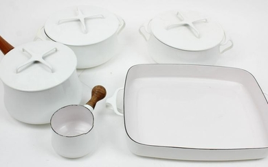 5 pcs. Dansk Kobenstyle White Enamel Cookware