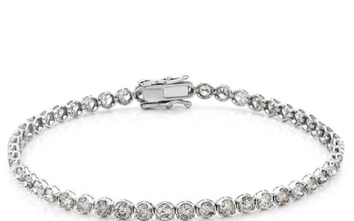 5.00 tcw Diamond Bracelet - 14 kt. White gold - Bracelet - 5.00 ct Diamond - No Reserve Price