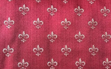 5.32 m x 1.40 m - Refined San Leucio fabric with gold Florentine lily decoration - Cotton - 21st century