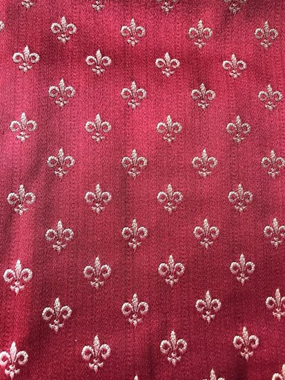 5.32 m x 1.40 m - Refined San Leucio fabric with gold Florentine lily decoration - Cotton - 21st century