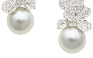 55063: South Sea Cultured Pearl, Diamond, White Gold Je