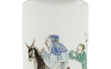 A SMALL CYLINDRICAL VASE, 18TH CENTURY