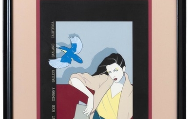 PATRICK NAGEL, California/Ohio/Germany, 1945-1984, "The Piedmont Book Company Gallery Oakland California"., Serigraph on paper, 25"...