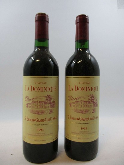 6 bouteilles CHÂTEAU LA DOMINIQUE 1993 GCC Saint Emilion (étiquettes léger tachées)