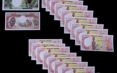19pc Gabon Banknotes UNC