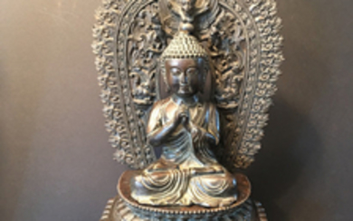 ANTIQUE Nepalese Himalayan Bronze Buddha Figurine, 18th-19th century.