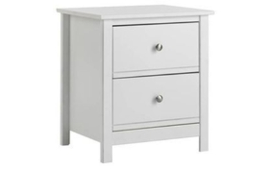 Argos Home Brooklyn White 2 Drawer Bedside Chest