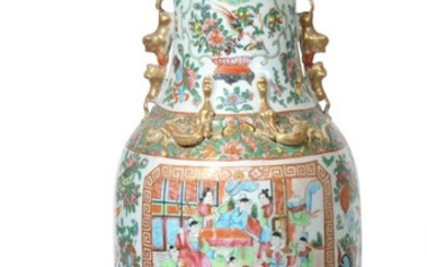 A Cantonese Porcelain Baluster Vase, mid 19th century, of baluster...
