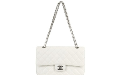 Chanel White Double Flap Bag, c. 2005-06, Caviar...