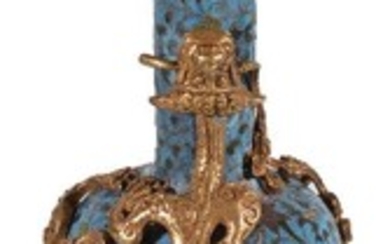 A Chinese cloisonnÃ© 'dragon' mallet-shaped vase