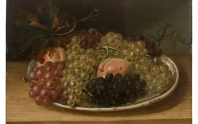 Dominique Pergault Vacqueville, 1729 - Lunéville, 1808 Coupe de pommes, poires, prunes et noix et Assiette de raisins et de pêches