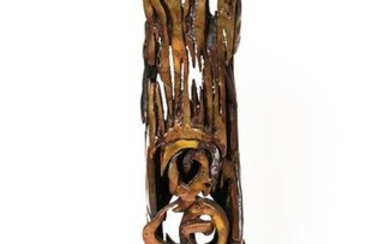 Esther Fuhrman Abstract Pierced Bronze Sculpture