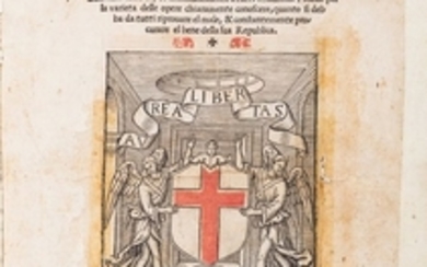 Genova - Giustiniani, Agostino CASTIGATISSIMI ANNALI CON LA LORO COPIOSA TAVOLA DELLA ECCELSA &AMP; ILLUSTRISSIMA REPUBLI. DI GENOA, DA FIDELI &AMP; APPROVATI SCRITTORI, 1537