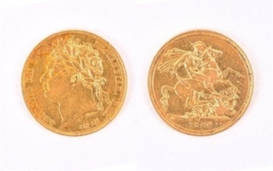 GEORGE IV, 1820-30. SOVEREIGN, 1822 Obv: Laureate head left. Rev: St George and Dragon. GVF. (1 coin)