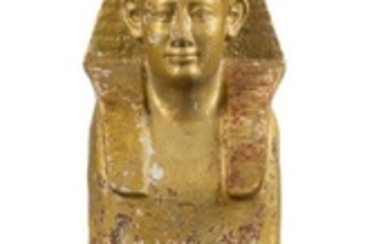 * A Gold-Painted Cast Iron Model of a Sphinx Height 33