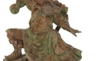 Large Chinese Guan Yu Carved Sculpture