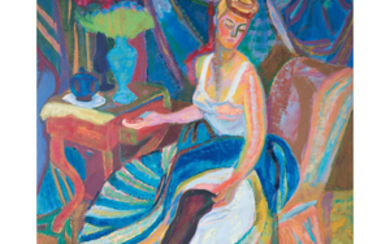 LOUIS BERTHOMMé-SAINT-ANDRé (1905-1977) Femme au bas Oil on...