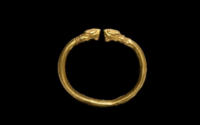 Parthian Gold Bracelet with Lion-Head Terminals