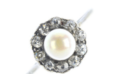 A pearl and diamond ring. View more details