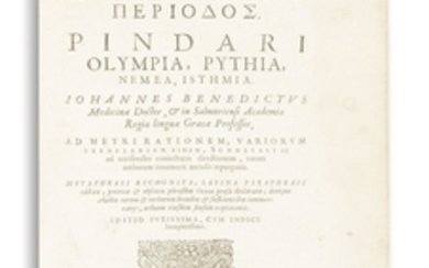 PINDAR - Pindari, Olympia, Pythia, Nemea, Isthmia. Edited by Johannes Benedictus.