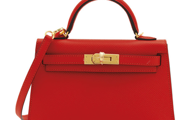 A ROUGE TOMATE EPSOM LEATHER MINI KELLY 20 II WITH GOLD HARDWARE, HERMÈS, 2017