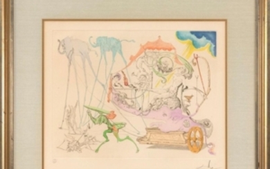 SALVADOR DALI, France/Spain, 1904-1989, "The Triumph of Dionysus", 1967., Colored etching on paper, 14" x 18.5" to the plate line. F...