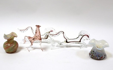 Style of Murano, a pair of glass horses, at full