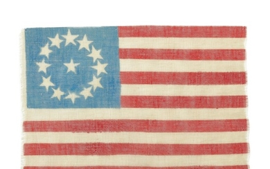 THIRTEEN-STAR AMERICAN NATIONAL PARADE FLAG, CIRCA 1876-98