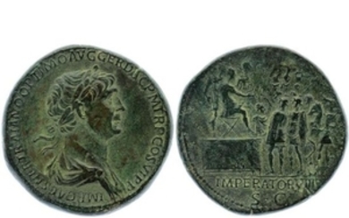 Trajan (98 117). Sesterce, c. 114 116 Rome (Ae 23.…
