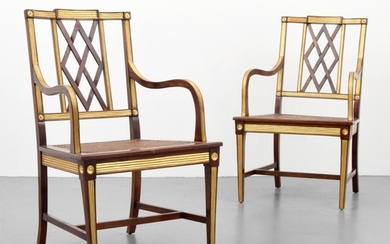 Pair of Neo-Classical Chairs, Gilt Details - unknown