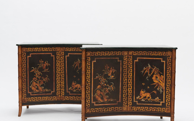A PAIR OF CHINOISERIE REGENCY STYLE CABINETS